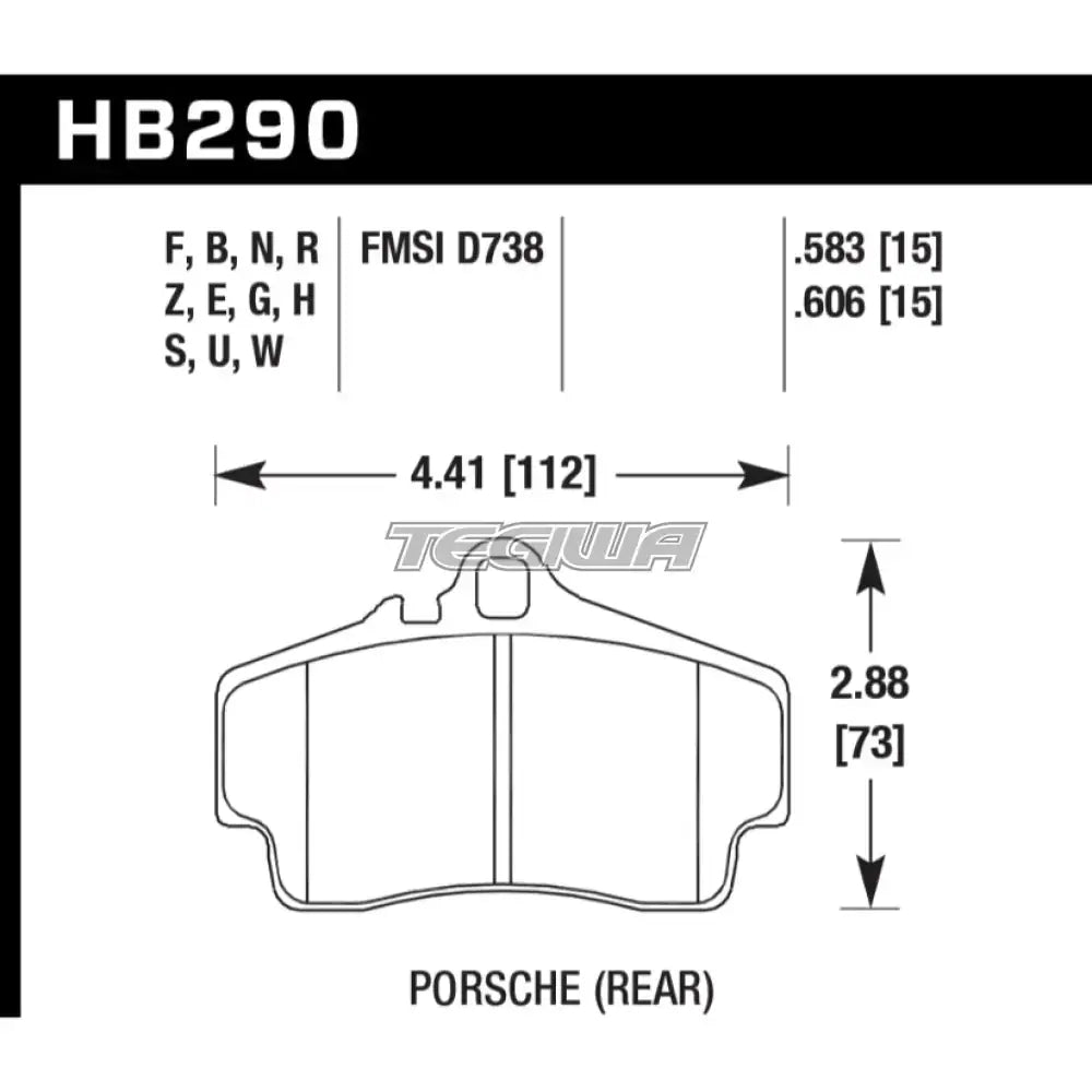 HAWK Performance Blue 9012 Motorsports Brake Pads Rear - HB290E.606