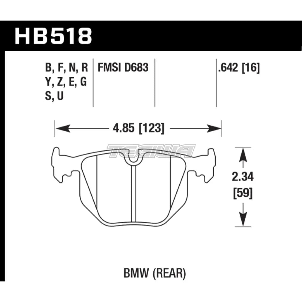 HAWK Performance Blue 9012 Motorsports Brake Pads Rear - HB518E.642