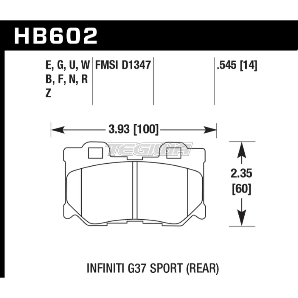 HAWK Performance Blue 9012 Motorsports Brake Pads Rear - HB602E.545