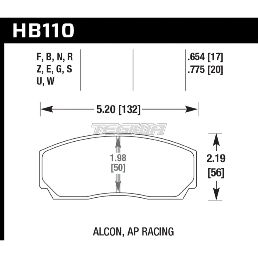 HAWK Performance Blue 9012 Motorsports Brake Pads - HB110E.654