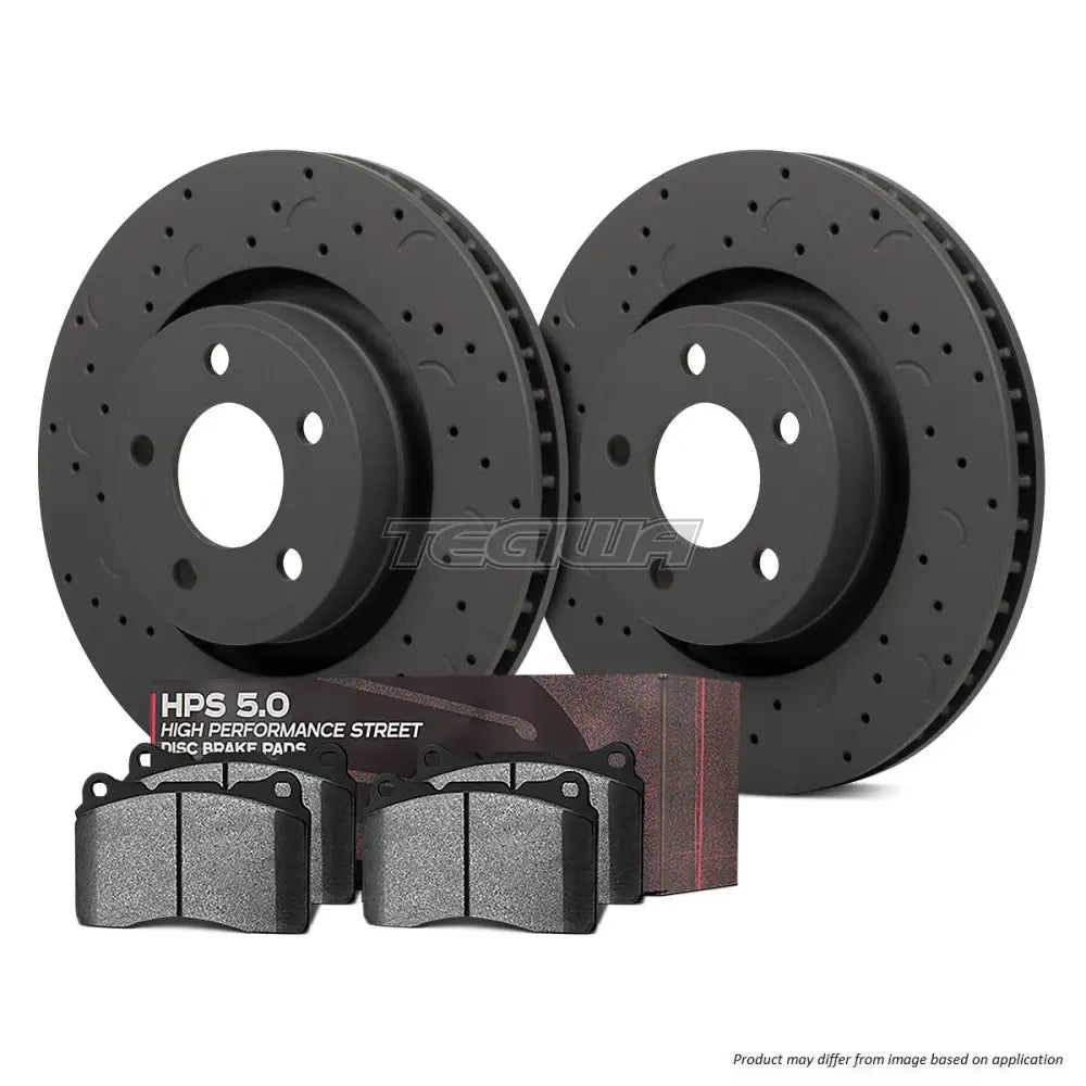 HAWK Performance Brake Kit - HPS 5.0 Pads With Talon Slotted & Drilled Discs Front - HKC4023.274B