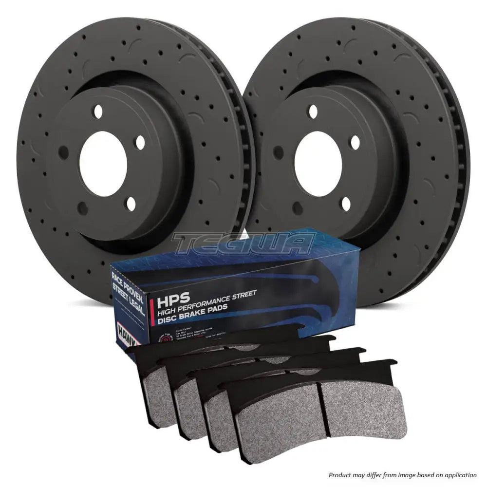 HAWK Performance Brake Kit - HPS Pads With Talon Slotted & Drilled Discs Front - HKC4095.638F