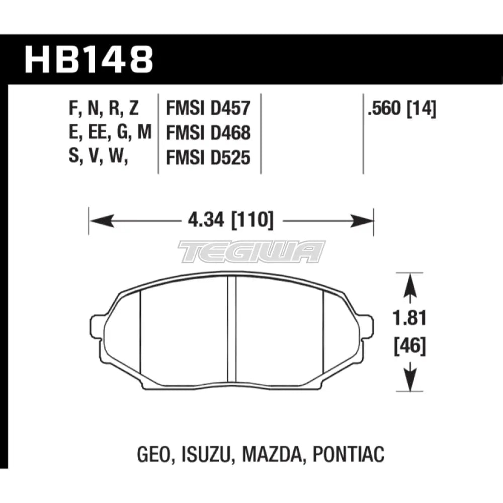 HAWK Performance DTC-30 Motorsports Brake Pads Front - HB148W.560