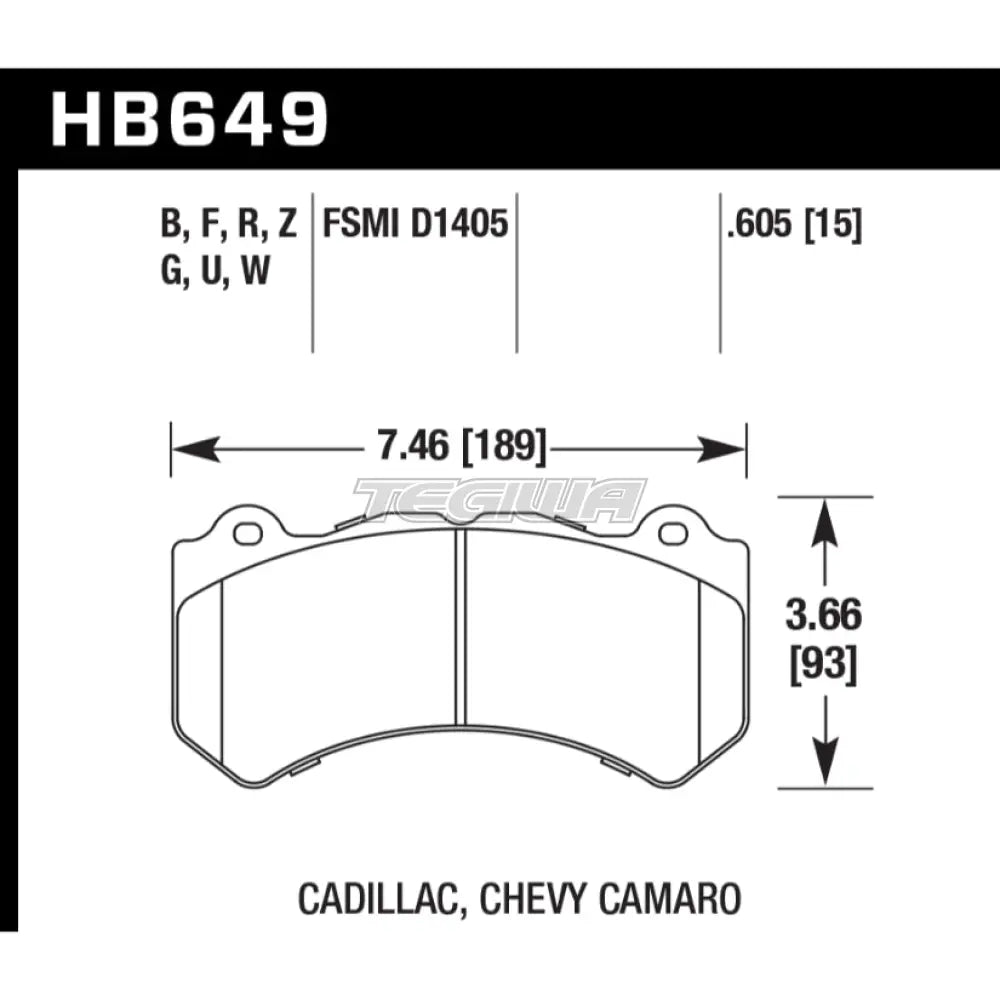 HAWK Performance DTC-30 Motorsports Brake Pads Front - HB649W.605