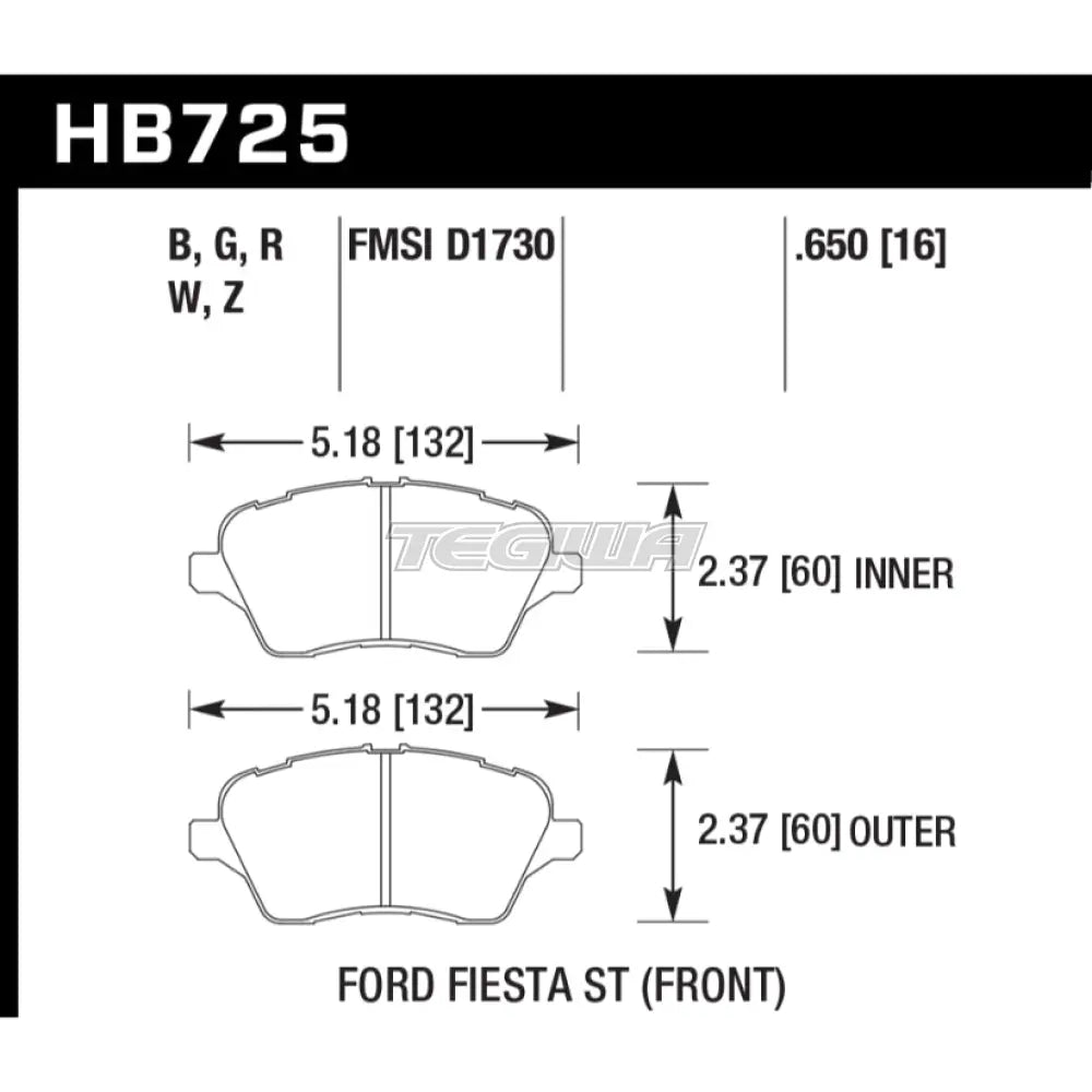 HAWK Performance DTC-30 Motorsports Brake Pads Front - HB725W.650