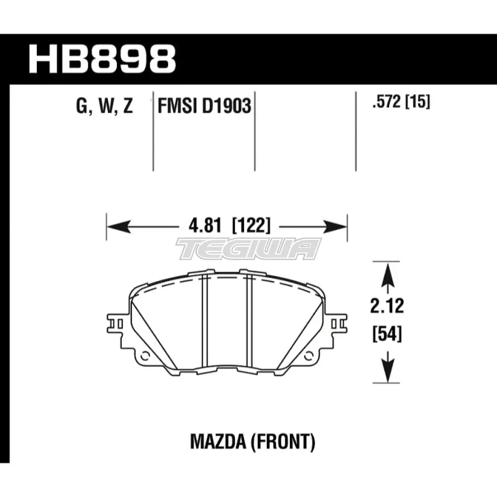 HAWK Performance DTC-30 Motorsports Brake Pads Front - HB898W.572