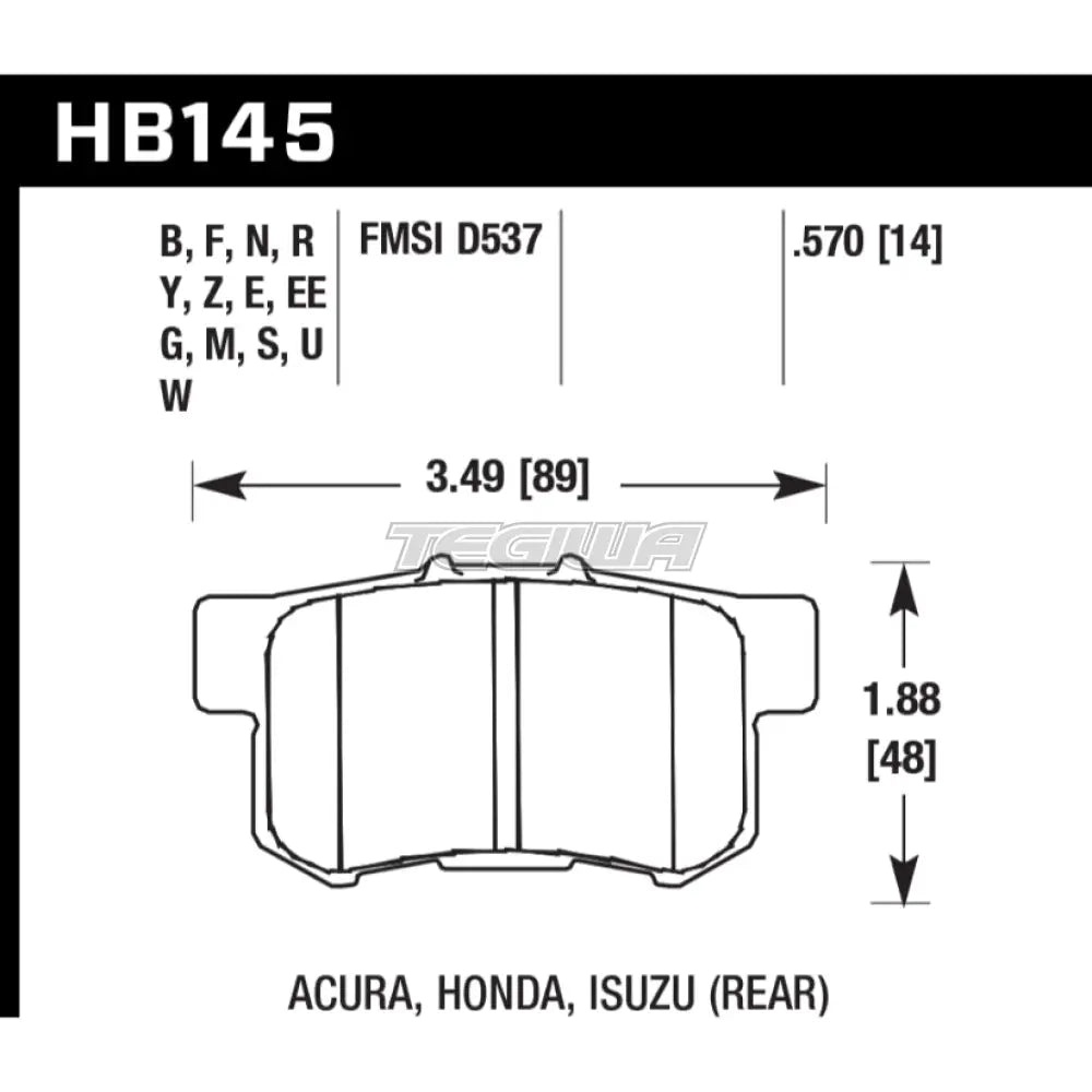 HAWK Performance DTC-30 Motorsports Brake Pads Rear - HB145W.570