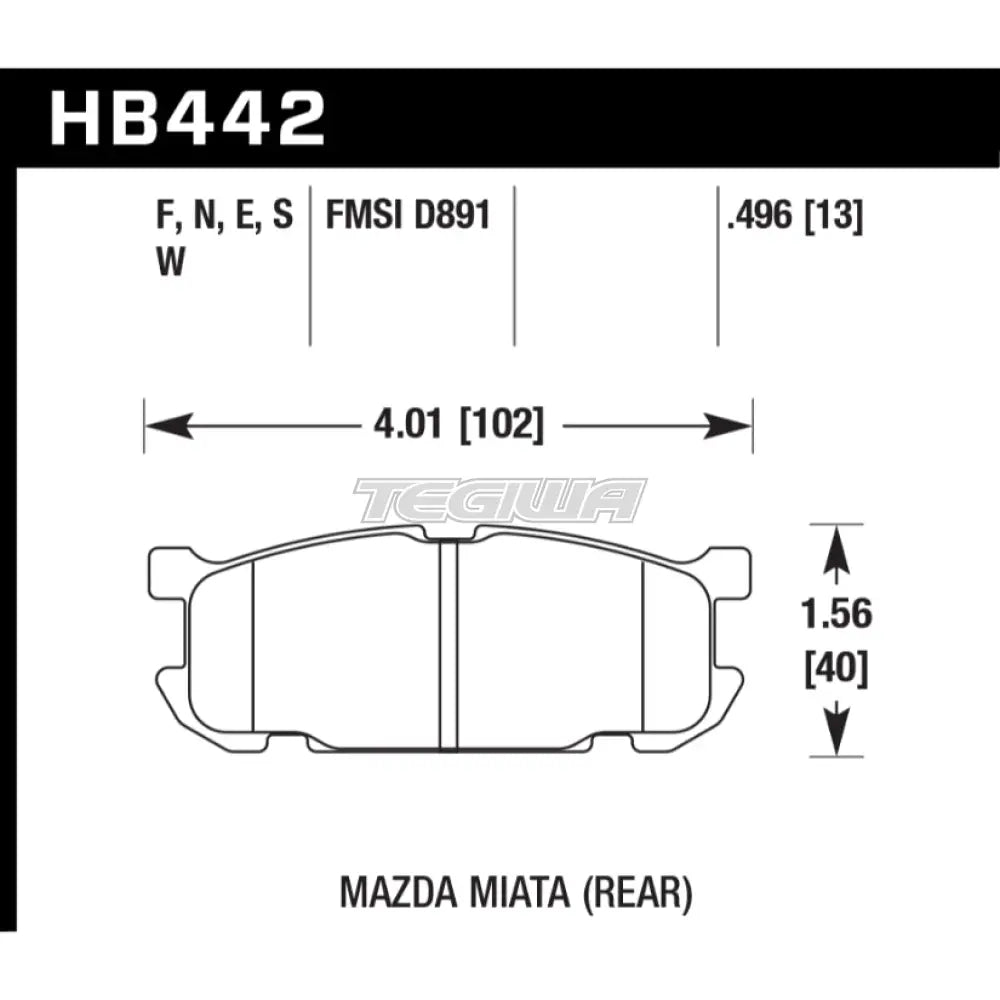 HAWK Performance DTC-30 Motorsports Brake Pads Rear - HB442W.496