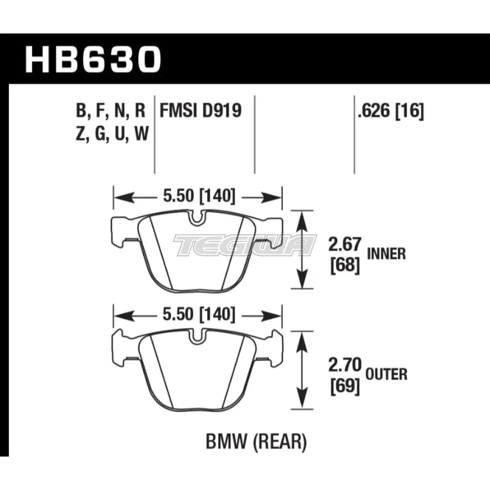 HAWK Performance DTC-30 Motorsports Brake Pads Rear - HB630W.626