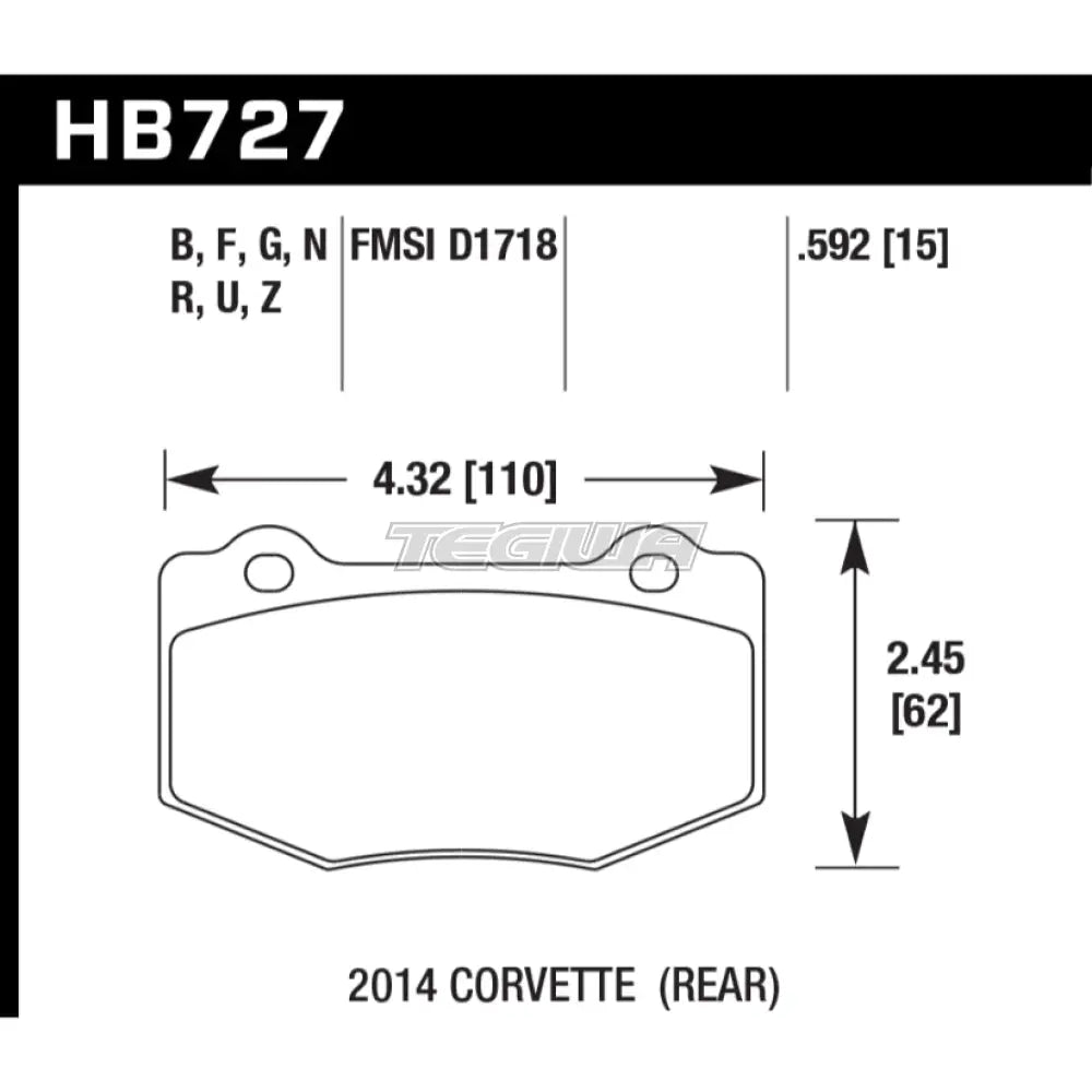 HAWK Performance DTC-30 Motorsports Brake Pads Rear - HB727W.592