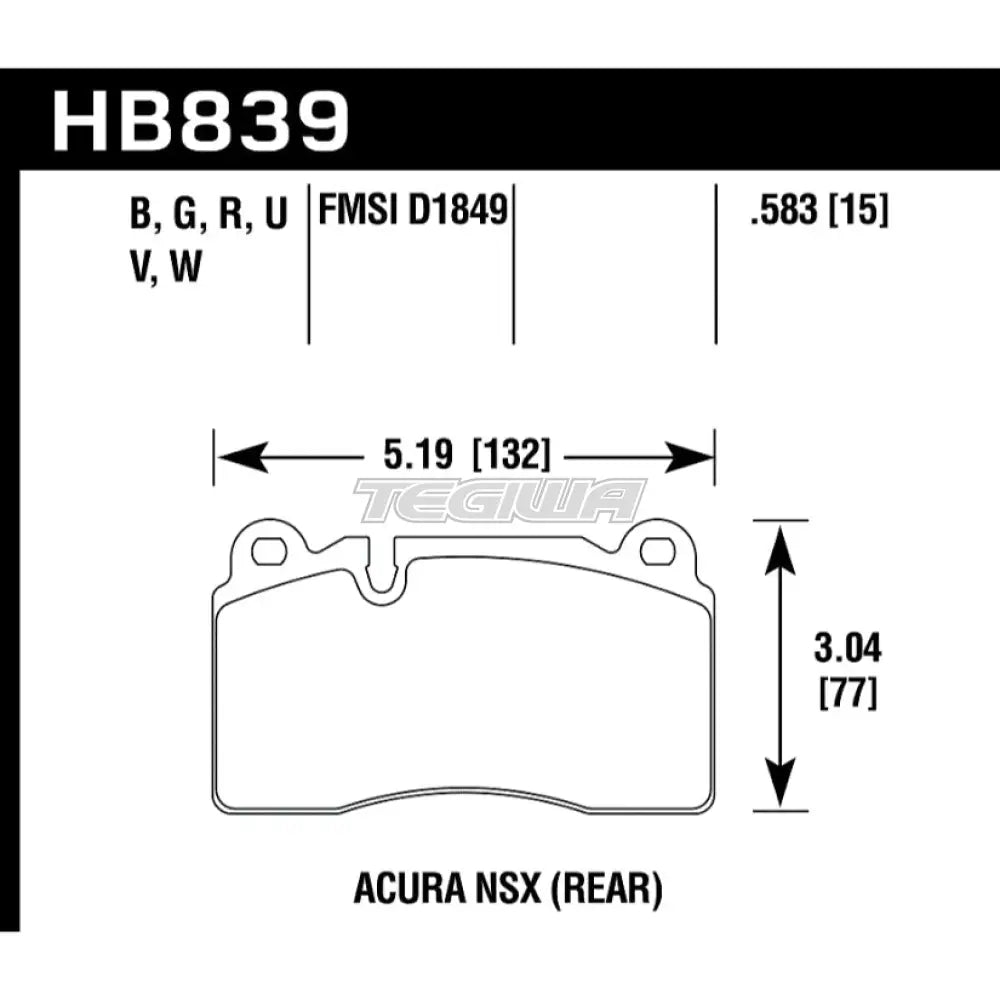 HAWK Performance DTC-30 Motorsports Brake Pads Rear - HB839W.583