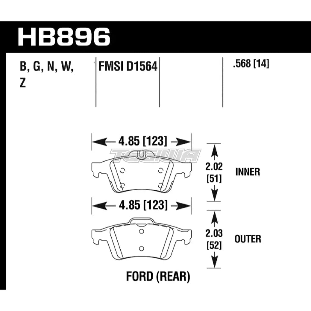 HAWK Performance DTC-30 Motorsports Brake Pads Rear - HB896W.568