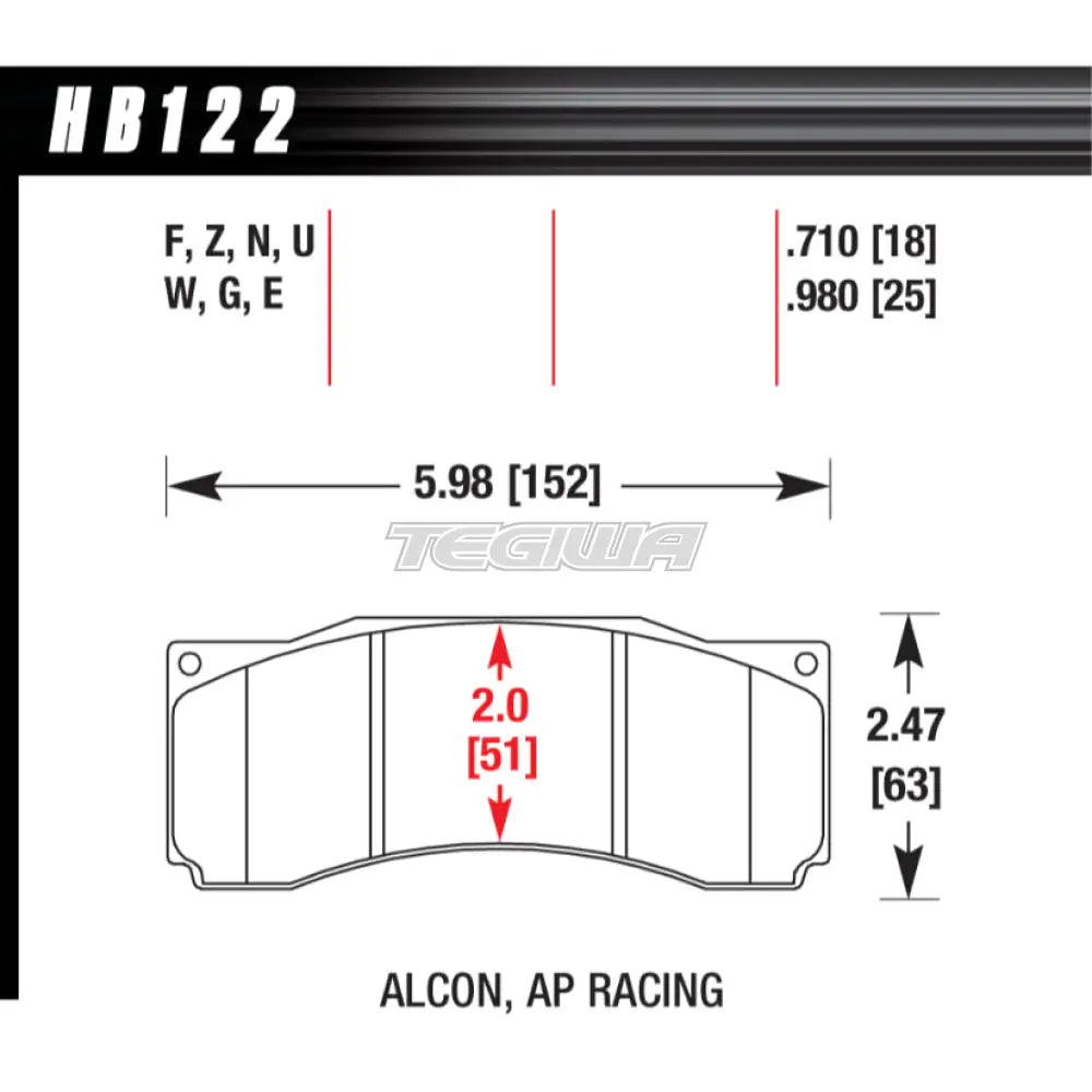 HAWK Performance DTC-60 Motorsports Brake Pads - HB122G.710