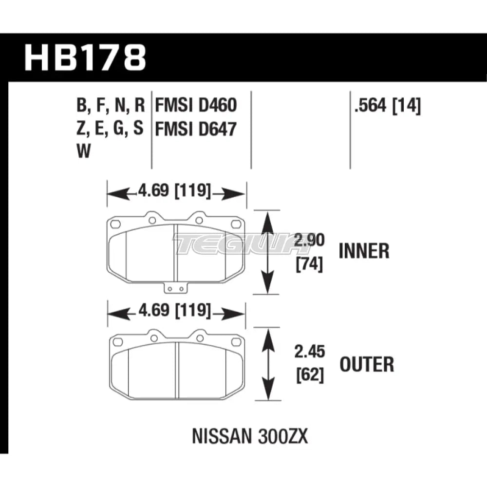 HAWK Performance DTC-60 Motorsports Brake Pads Front - HB178G.564