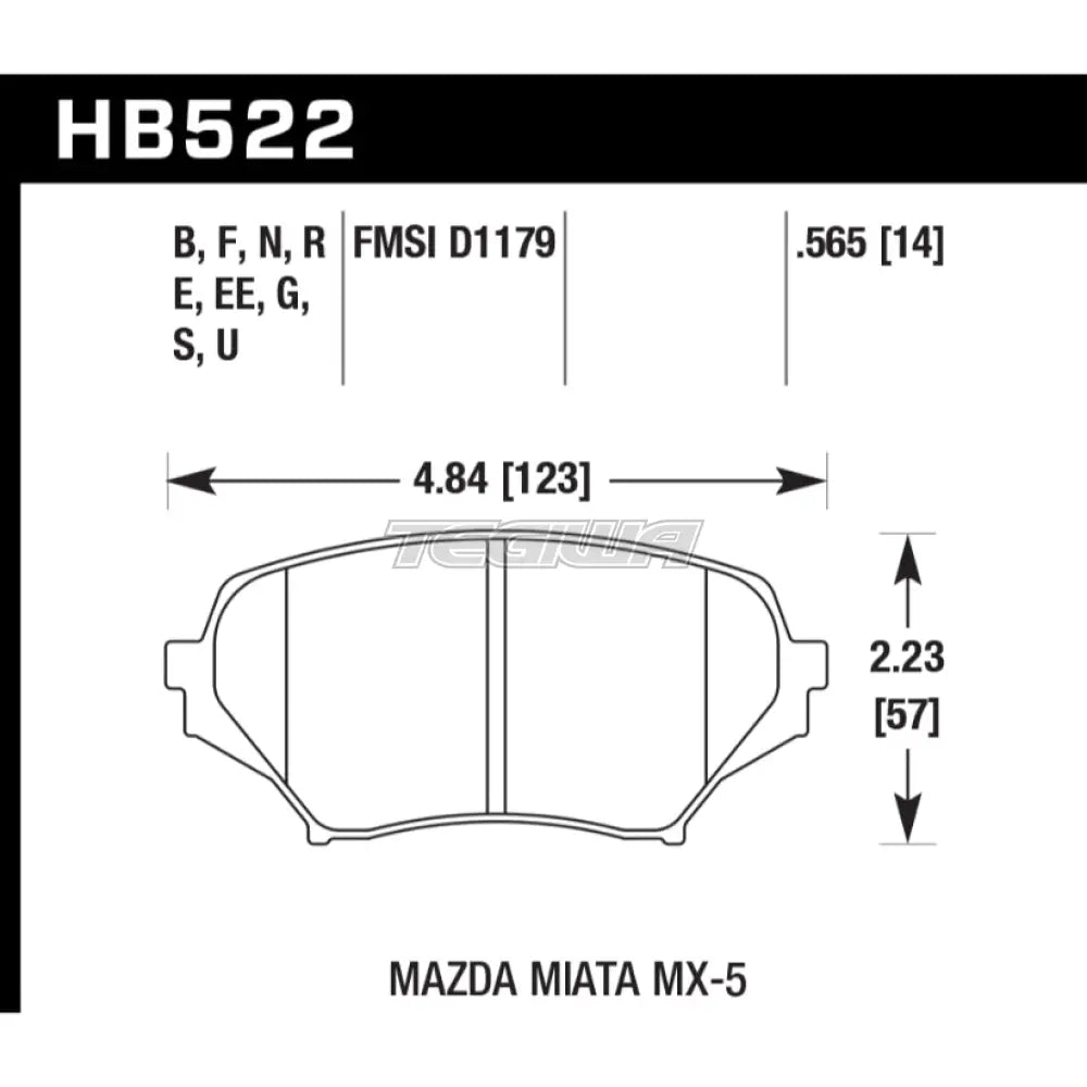 HAWK Performance DTC-60 Motorsports Brake Pads Front - HB522G.565