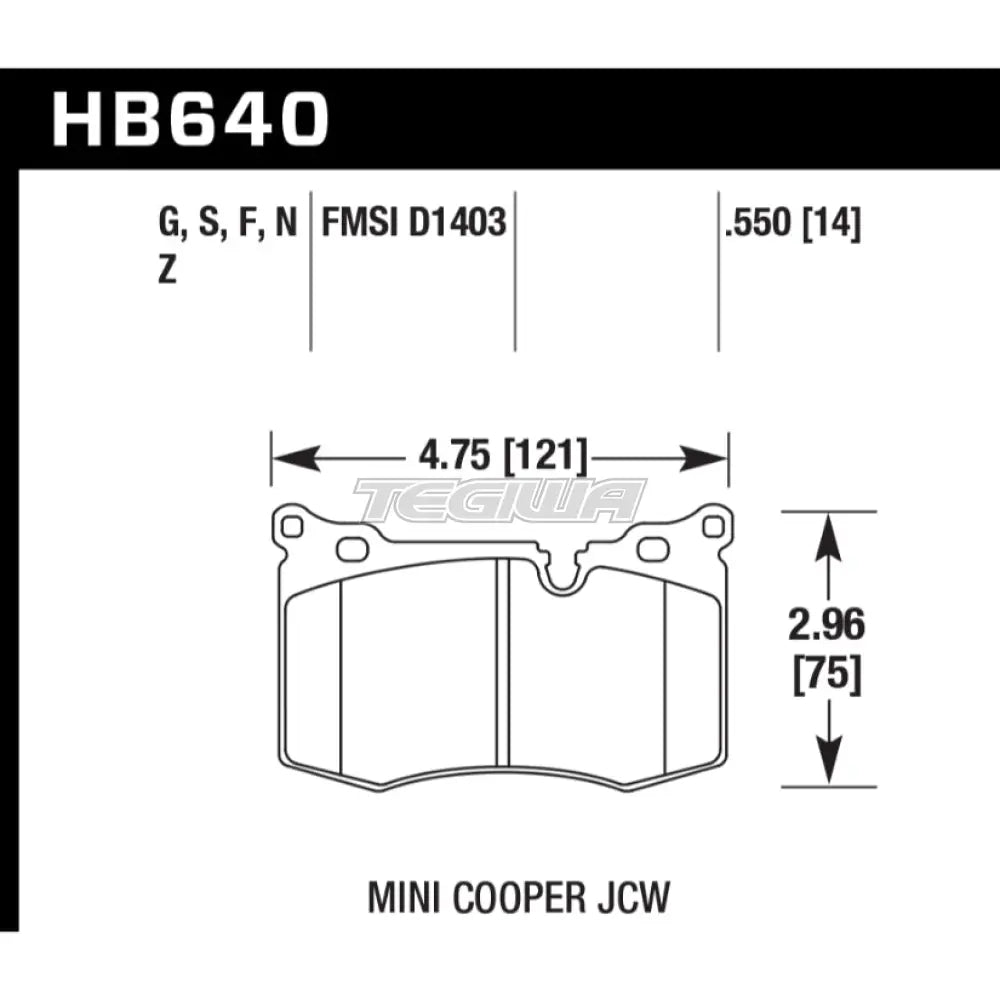 HAWK Performance DTC-60 Motorsports Brake Pads Front - HB640G.550