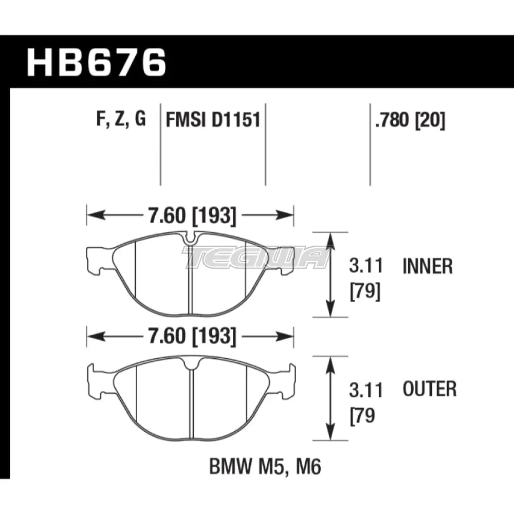 HAWK Performance DTC-60 Motorsports Brake Pads Front - HB676G.780