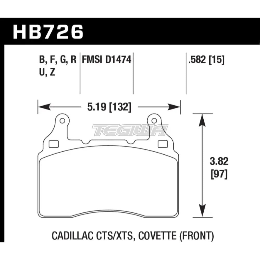 HAWK Performance DTC-60 Motorsports Brake Pads Front - HB726G.582