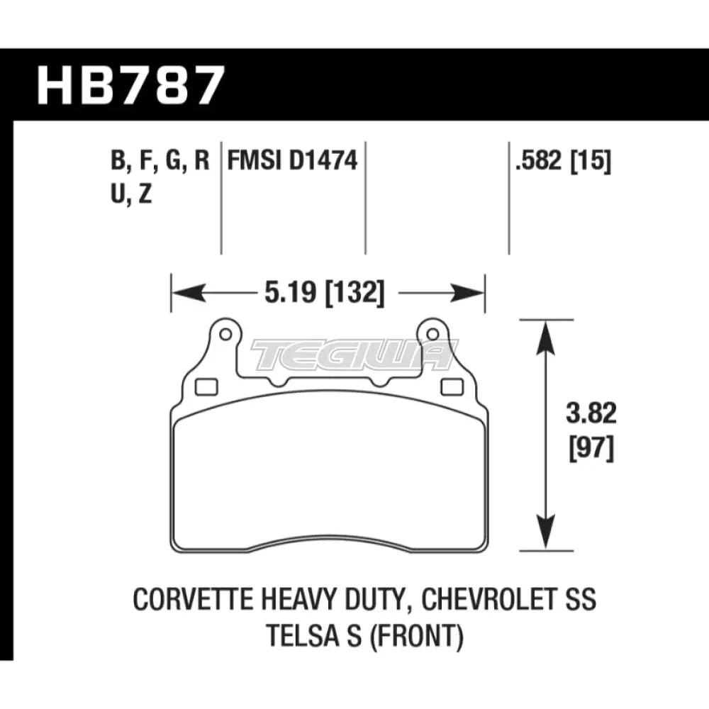 HAWK Performance DTC-60 Motorsports Brake Pads Front - HB787G.582