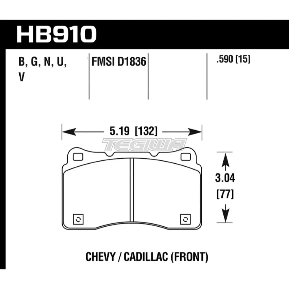 HAWK Performance DTC-60 Motorsports Brake Pads Front - HB910G.590