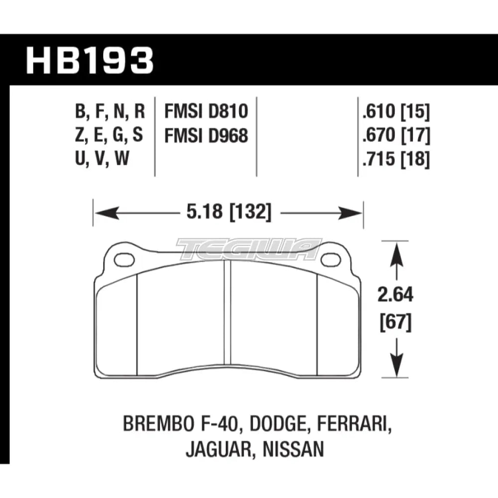 HAWK Performance DTC-60 Motorsports Brake Pads Rear - HB193G.610