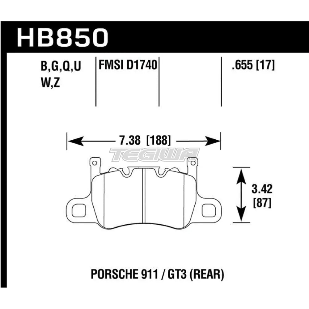 HAWK Performance DTC-60 Motorsports Brake Pads Rear - HB850G.655