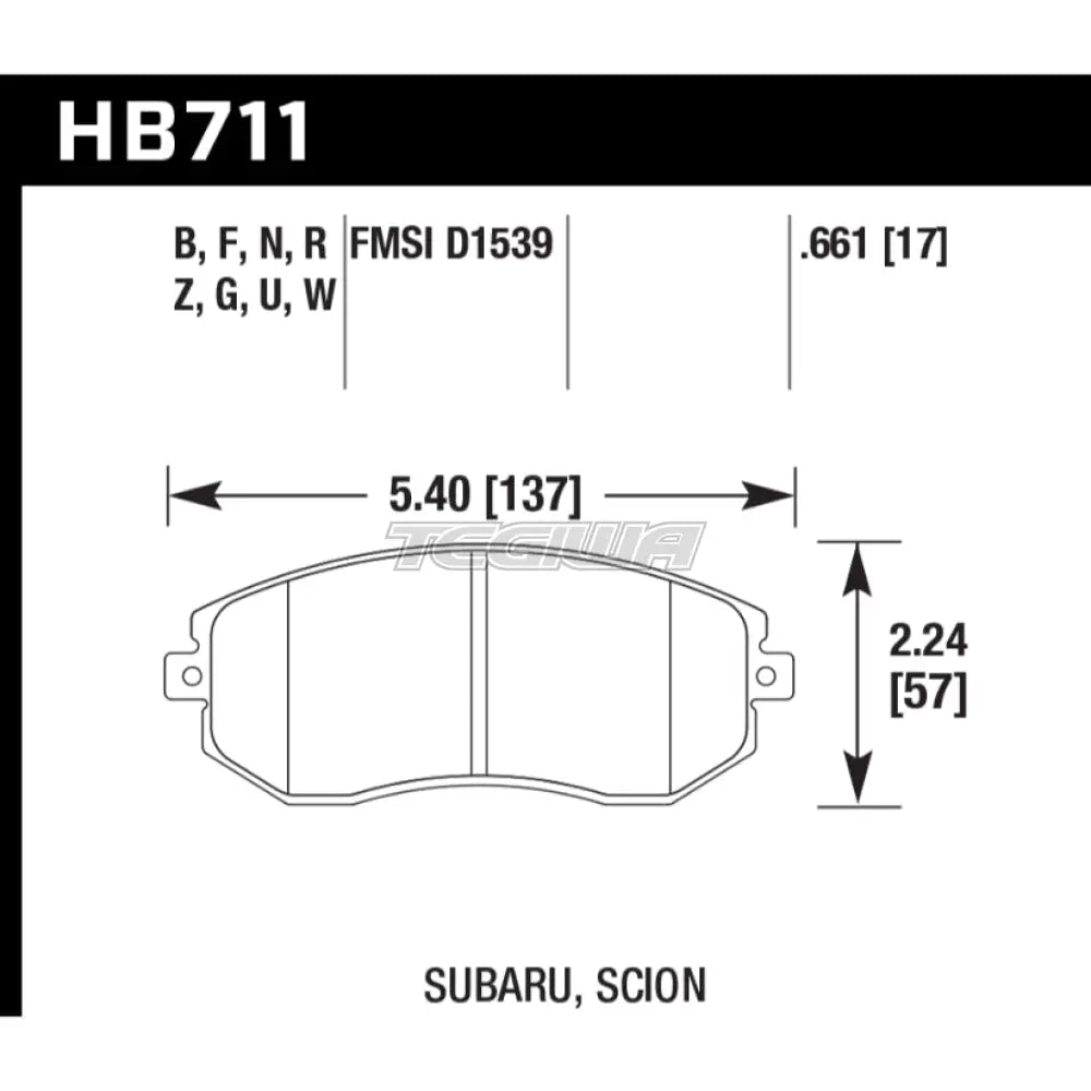 HAWK Performance DTC-70 Motorsports Brake Pads Front - HB711U.661