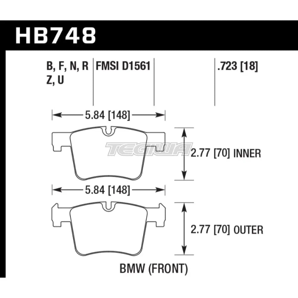 HAWK Performance DTC-70 Motorsports Brake Pads Front - HB748U.723