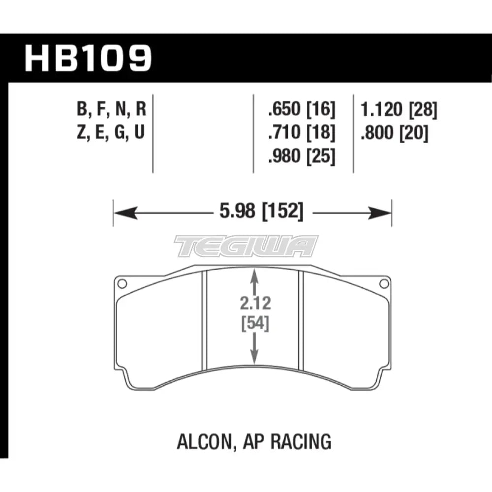 HAWK Performance DTC-70 Motorsports Brake Pads - HB109U.980