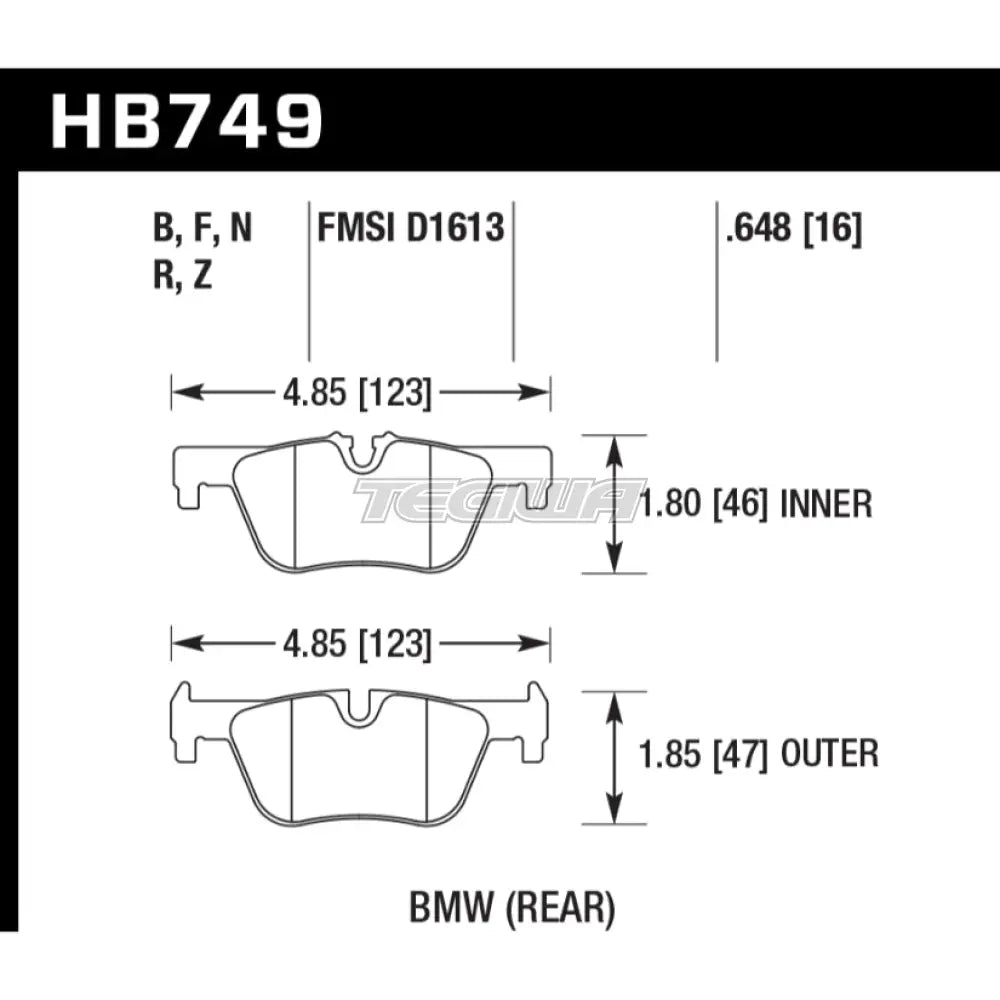 HAWK Performance DTC-70 Motorsports Brake Pads Rear - HB749U.648