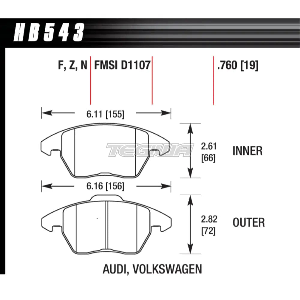 HAWK Performance ER-1 Motorsports Brake Pads Front - HB543D.760