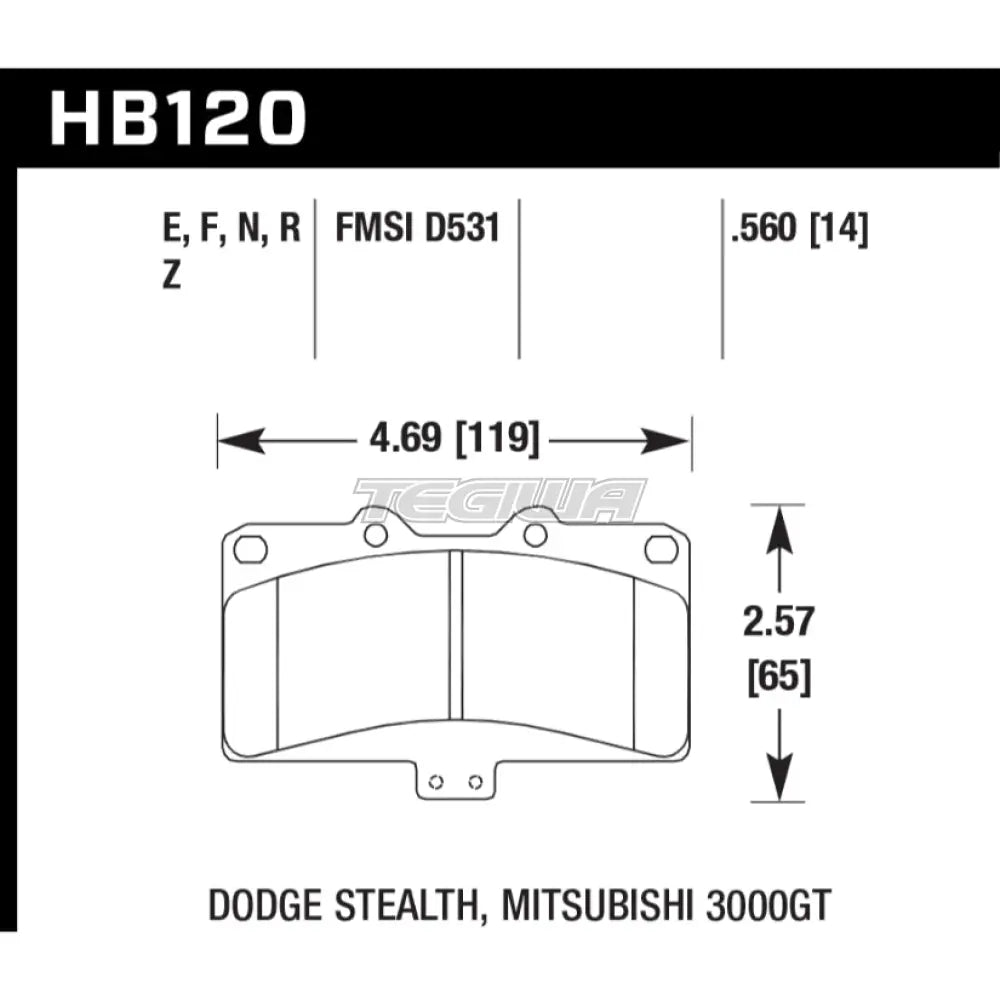 HAWK Performance HP Plus Road and Track Brake Pads Front - HB120N.560