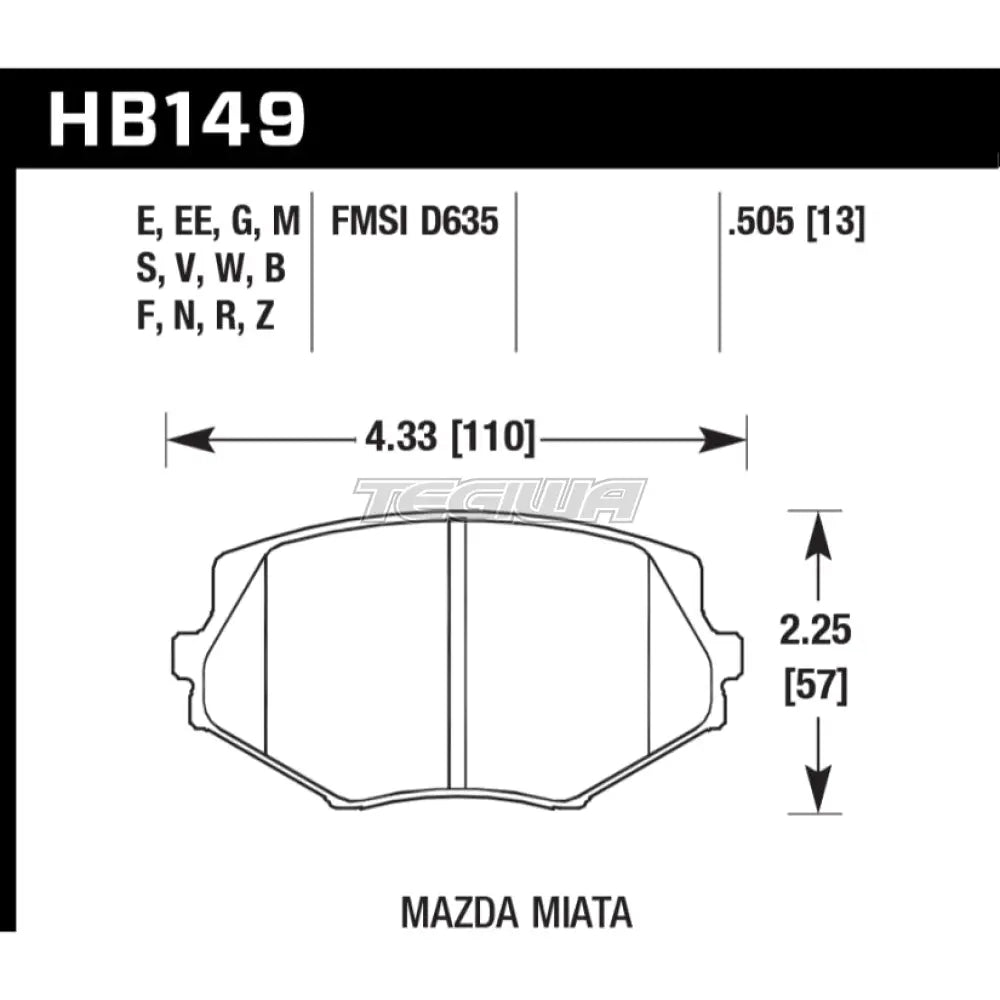 HAWK Performance HP Plus Road and Track Brake Pads Front - HB149N.505