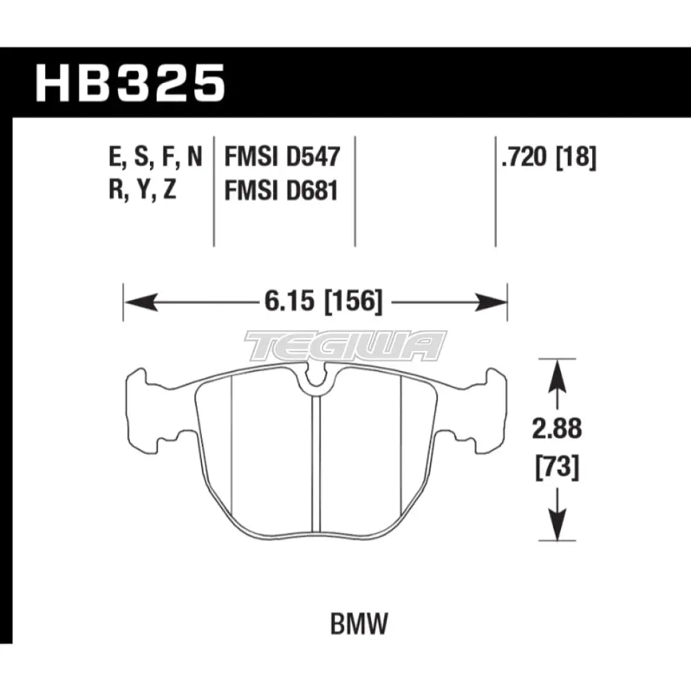 HAWK Performance HP Plus Road and Track Brake Pads Front - HB325N.720