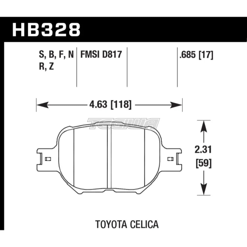 HAWK Performance HP Plus Road and Track Brake Pads Front - HB328N.685