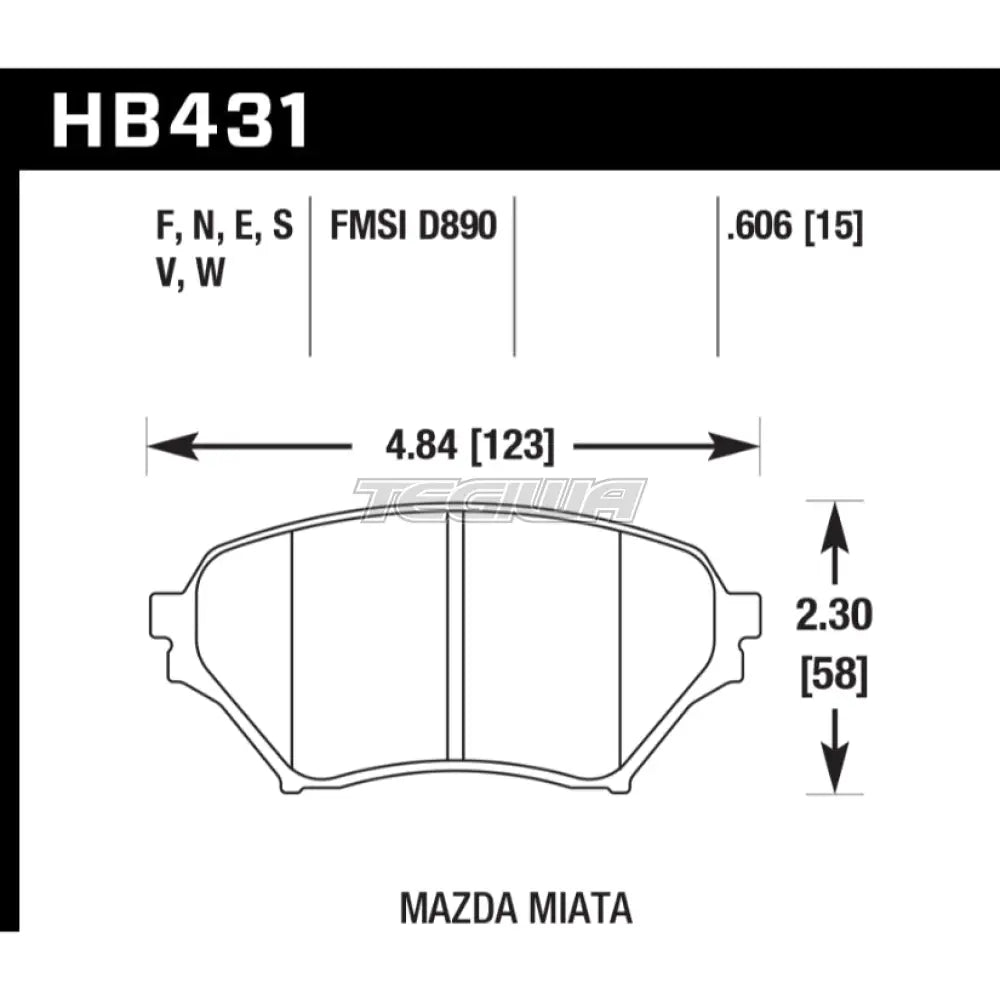 HAWK Performance HP Plus Road and Track Brake Pads Front - HB431N.606