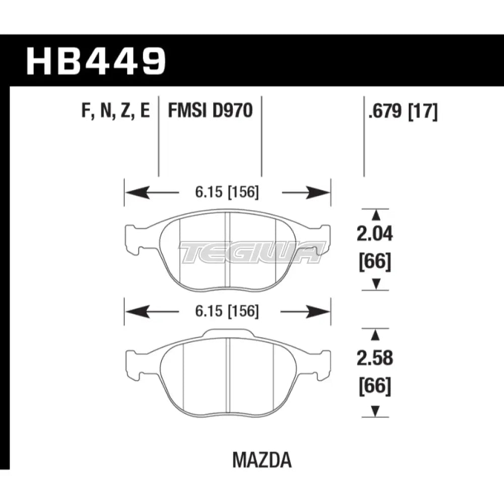 HAWK Performance HP Plus Road and Track Brake Pads Front - HB449N.679