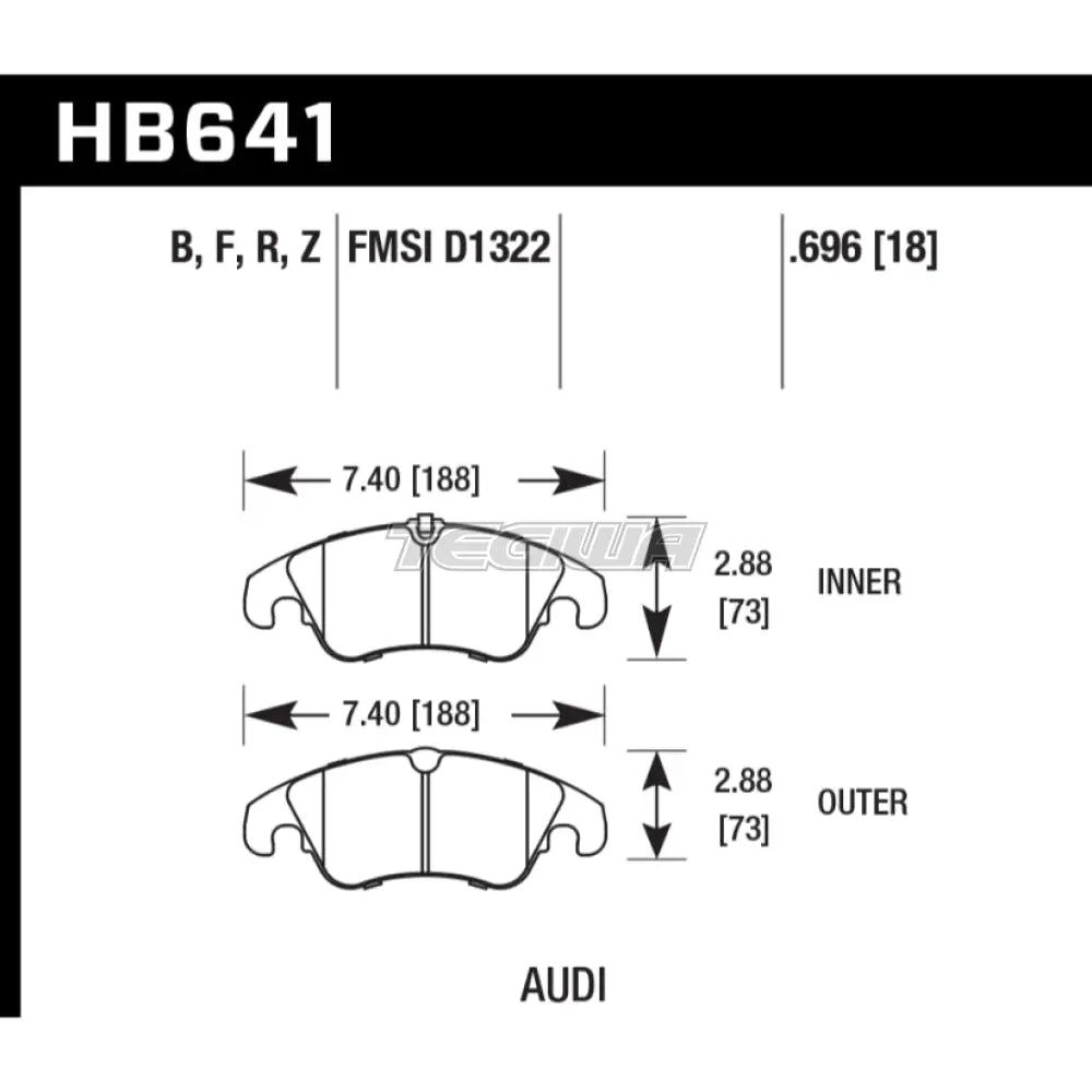 HAWK Performance HP Plus Road and Track Brake Pads Front - HB641N.696