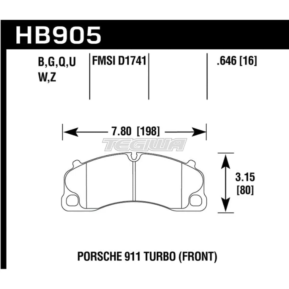 HAWK Performance HP Plus Road and Track Brake Pads Front - HB905N.646