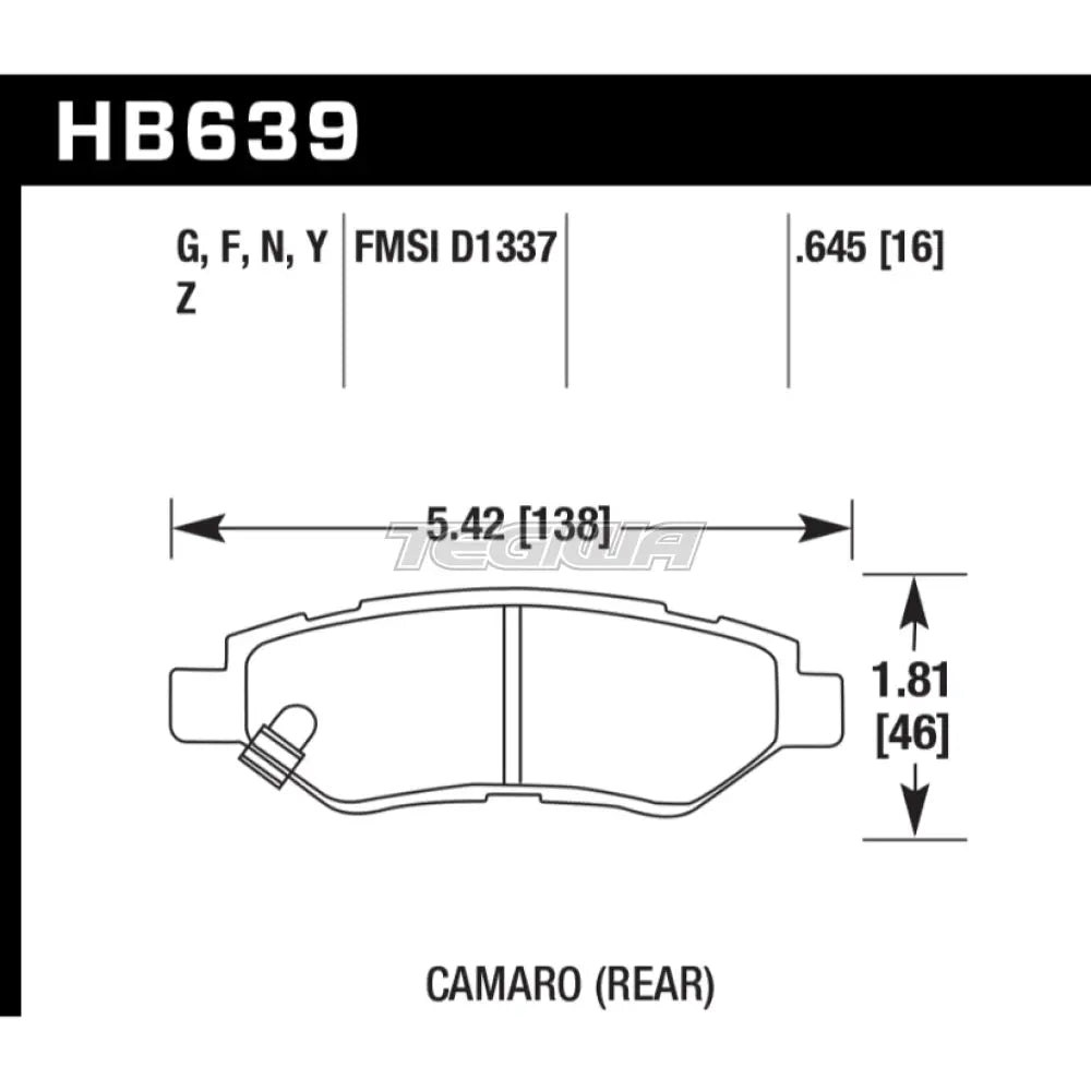 HAWK Performance HP Plus Road and Track Brake Pads Rear - HB639N.645