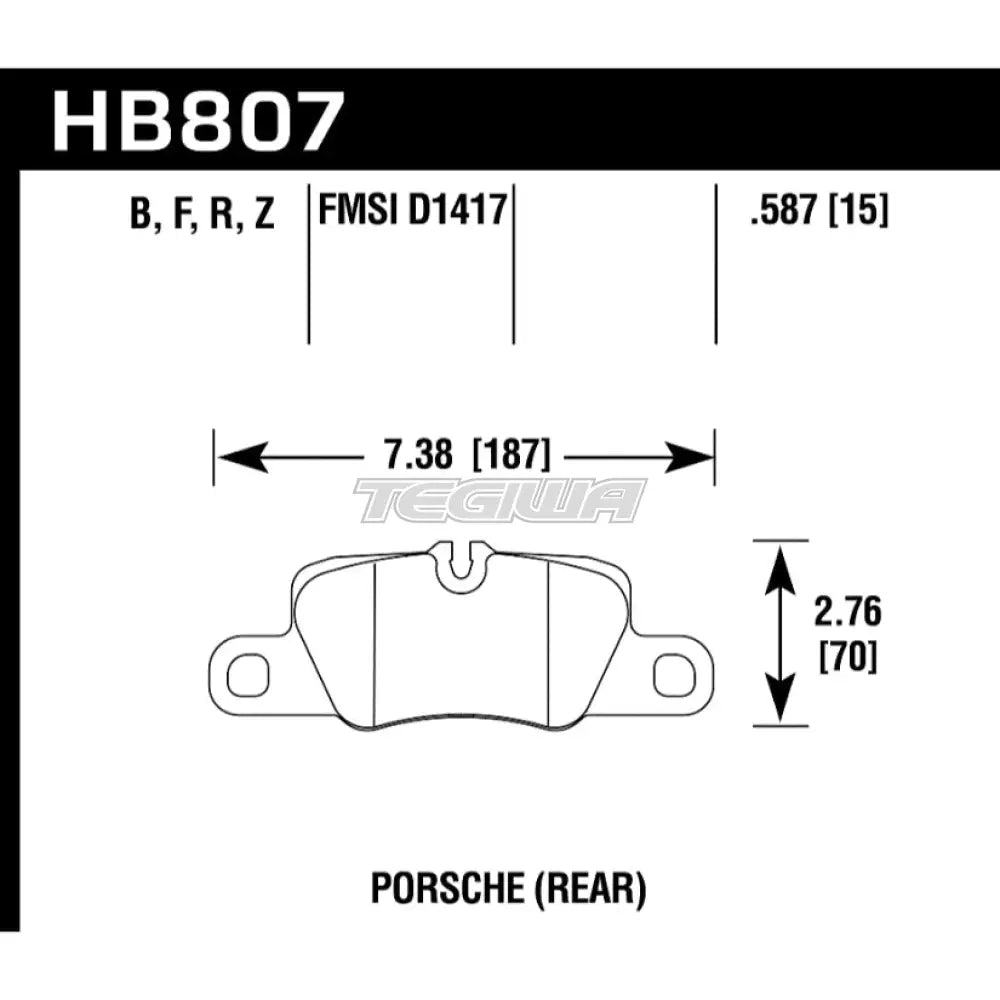 HAWK Performance HP Plus Road and Track Brake Pads Rear - HB807N.587