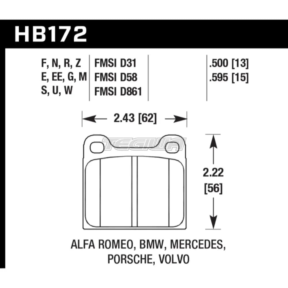 HAWK Performance HPS 5.0 High Performance Street Brake Pads Front - HB172B.595