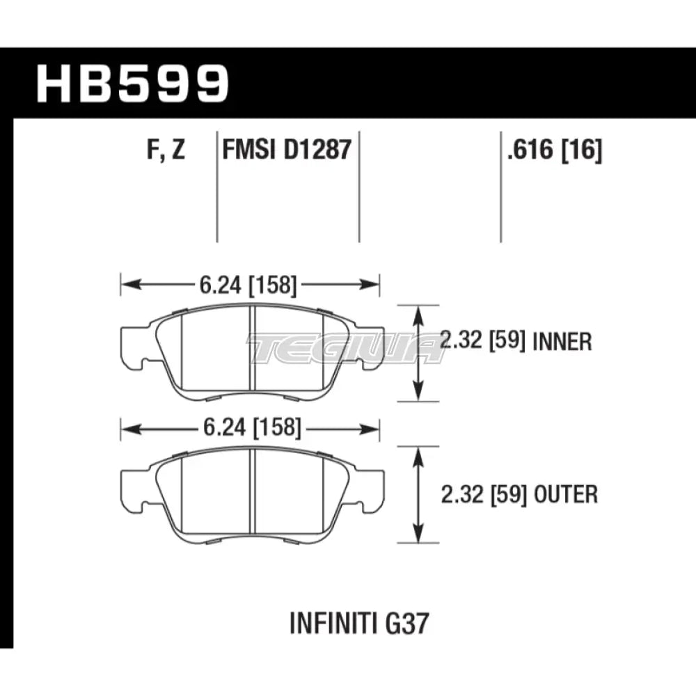 HAWK Performance HPS 5.0 High Performance Street Brake Pads Front - HB599B.616