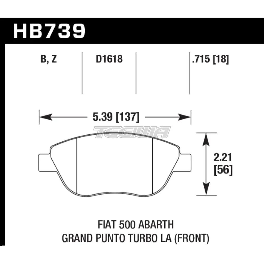 HAWK Performance HPS 5.0 High Performance Street Brake Pads Front - HB739B.715