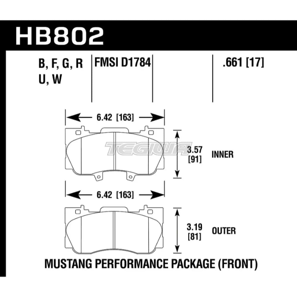 HAWK Performance HPS 5.0 High Performance Street Brake Pads Front - HB802B.661