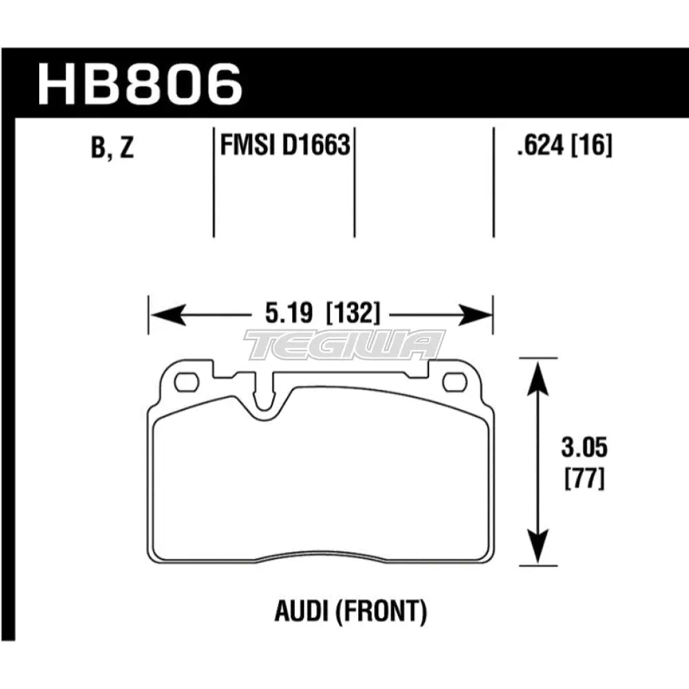 HAWK Performance HPS 5.0 High Performance Street Brake Pads Front - HB806B.624