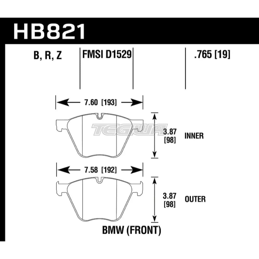 HAWK Performance HPS 5.0 High Performance Street Brake Pads Front - HB821B.756