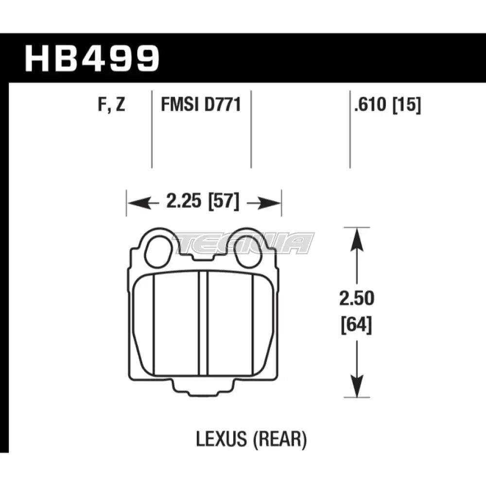 HAWK Performance HPS 5.0 High Performance Street Brake Pads Rear - HB499B.610