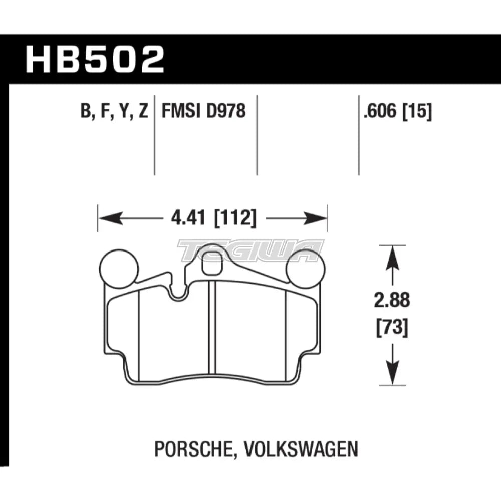 HAWK Performance HPS 5.0 High Performance Street Brake Pads Rear - HB502B.606