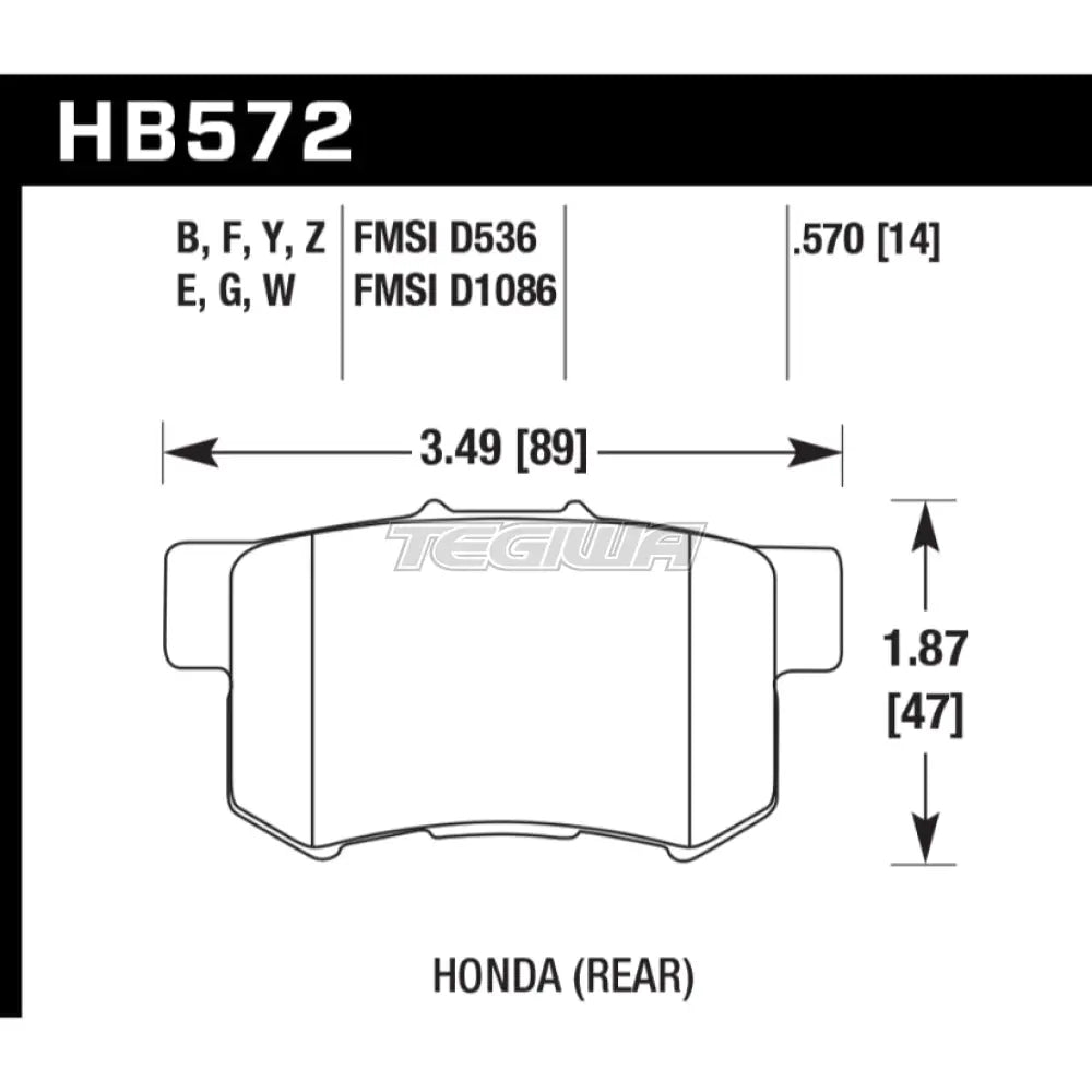 HAWK Performance HPS 5.0 High Performance Street Brake Pads Rear - HB572B.570